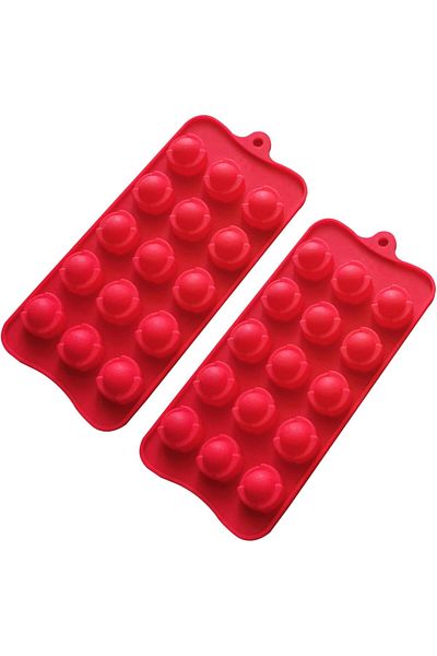 Generic Red Silicone Ball Mould Trays – Baking & Crafting (Set of 2)