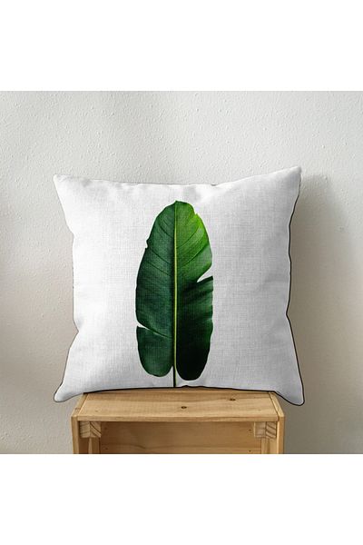 craftbaskitasarim Single Leaf Decorative Pillow Case, Throw Pillow