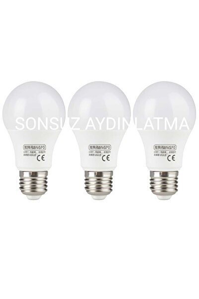 Genel Markalar Sonsuz 3 Adet Led Ampul 9 Wat Beyaz Işık