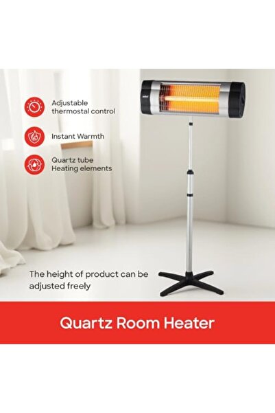 Sanford 1500W Infrared Quartz Room Heater | 3 Heat Settings & Fan | Adjustable Thermostat | Tip-Over