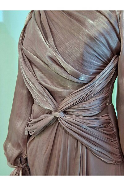 Moda Neva JANJANLI ŞİFON ÖNDEN BAĞLAMALI ABİYE