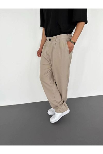 wamoss 2025 Pleated Comfortable Vintage Classic Wide Leg Baggy Trousers Pl11