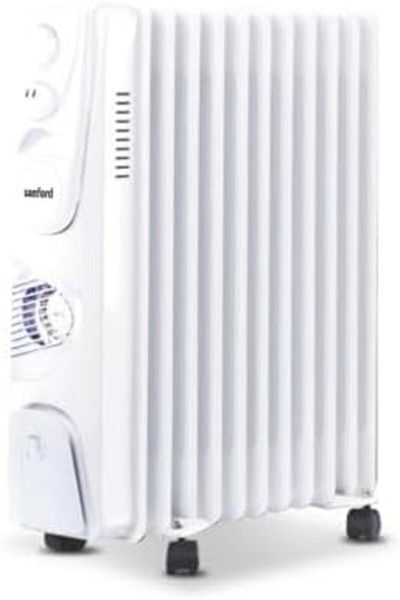Sanford 11 Fins Oil-Filled Radiator Heater | 2400W Power | 3 Heat Settings | Adjustable Thermostat |