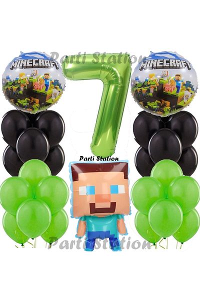 Parti Station Green Number Balloon Concept Birthday Concept 1 Year Old Balloon Set Green Black Balloon Set