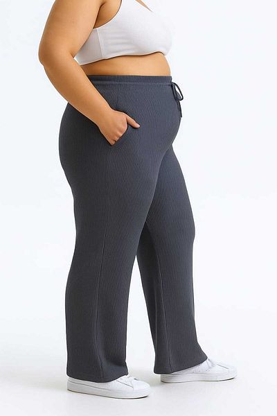 ŞIK VE MUTLU Twist Wide Leg Large Size Sweatpants