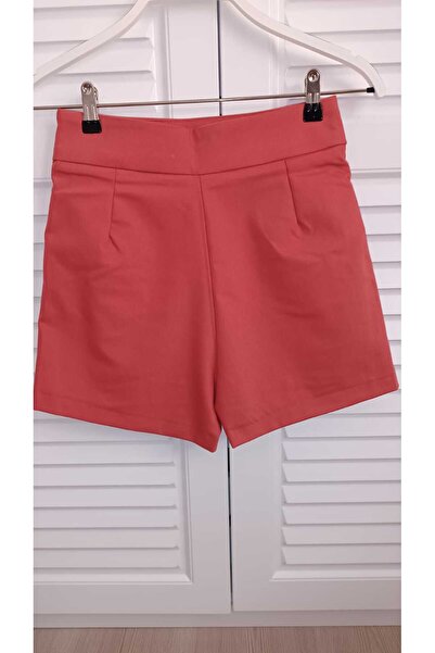 KAROL Premium Quality Hidden Slit Inside Does Not Show Satin Lined Orange Color Shorts Skirt