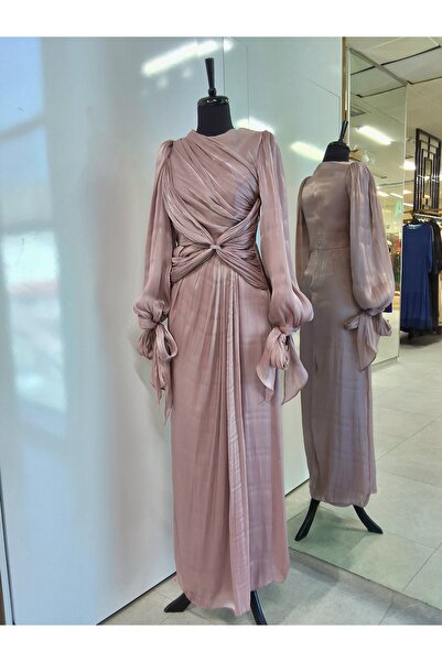 Moda Neva JANJANLI ŞİFON ÖNDEN BAĞLAMALI ABİYE