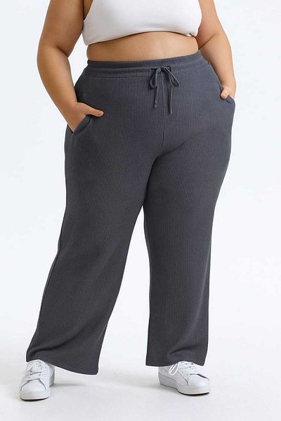 ŞIK VE MUTLU Twist Wide Leg Large Size Sweatpants