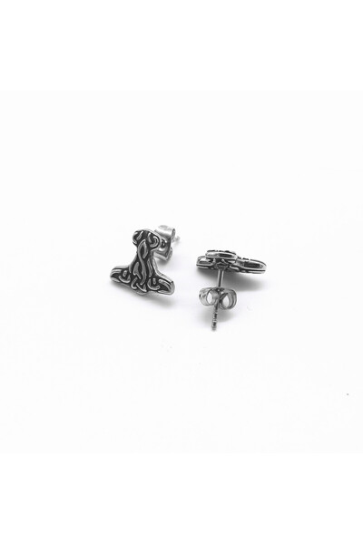 Viking Nordic Mythology Thor 316L Stainless&Blackened Steel Earrings