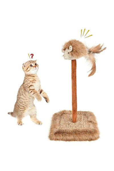 URZ GRUP عمود خدش للقطط مع لعبة صوتية