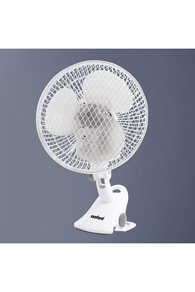 Sanford Portable Clip Fan – 3-in-1 Desk, Clip & Wall Mount Fan, 45W Heavy-Duty Motor, 2-Speed, 360