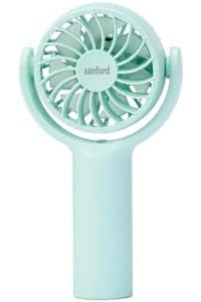 Sanford Rechargeable Hand Fan - 3-Speed, Type-C USB Charging & Portable (Green)