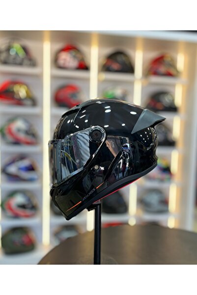 AXXIS MOTOMARİS FENIX PARLAK SİYAH (şeffaf vizör)