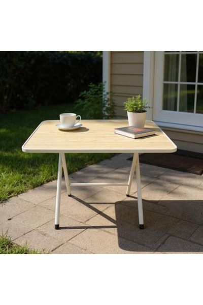 Family Ship Elegant Wooden Foldable Table in Beige