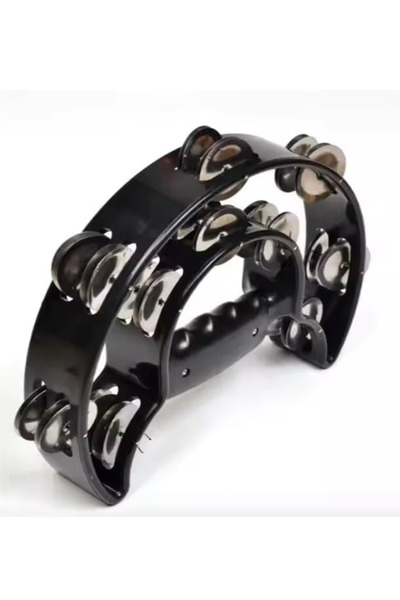 MegArya Double Row Metal Jingles Half-Moon Tambourine