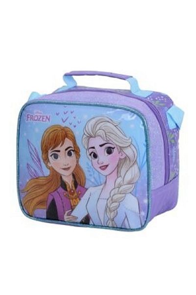 Frozen Marvel Disney Printed Zipper Closure Lunch Bag – Purple and Blue