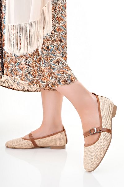RoseVeno Women's Straw Trend Ballerinas