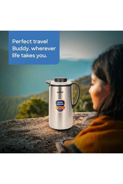 Sanford 1.0L Stainless Steel Vacuum Flask | Hot & Cold Container | Unbreakable Inner & Outer Shell |
