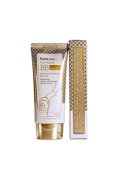 Farmstay farm stay Snail Repair BB Cream, SPF50+/PA+++, Brightening and Wrinkle Improvement (50ml)