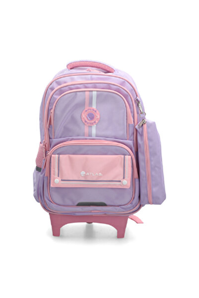Atlas Waterproof Zipper Closure School Trolley Backpack with Adjustable Straps