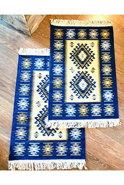 OEM 1+1 Covoare traditionale,iuta, dimensiunea 60x90cm, albastru si crem, mod...