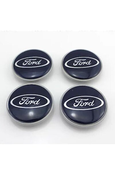 Ford Set 4 Capace Roți 56mm Albastre, Focus/Mondeo/Kuga, pentru Jante Aliaj