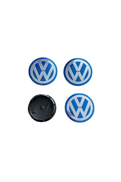 MAF Set 4 capace roti 56mm Volkswagen Albastru Argintiu compatibil/inlocuitor janta aliaj
