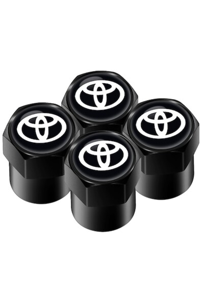 OEN Set 4 capace de supapă din aluminiu pentru Toyota, negre
