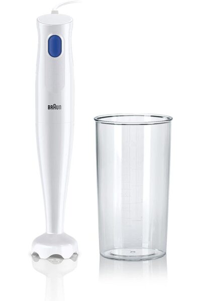 Braun MultiQuick 1 Hand Blender, 450W, 0.6 L, 1 Speed, Dishwasher Safe, MQ10.001PWH, White