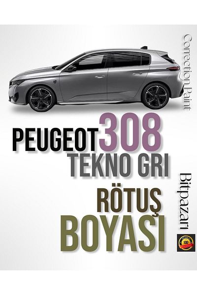 Flea Market Peugeot 308 Tekno Gray - Kca - Scratch Remover Brush Touch up Paint 20 ml