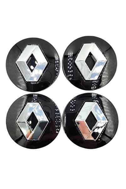 Renault Set 4 capace centrale pentru jante 57mm Negru, Argintiu
