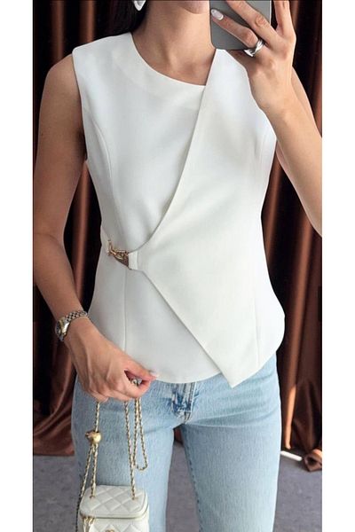 Butik Beyza Side Buckle Detail Lined Vest