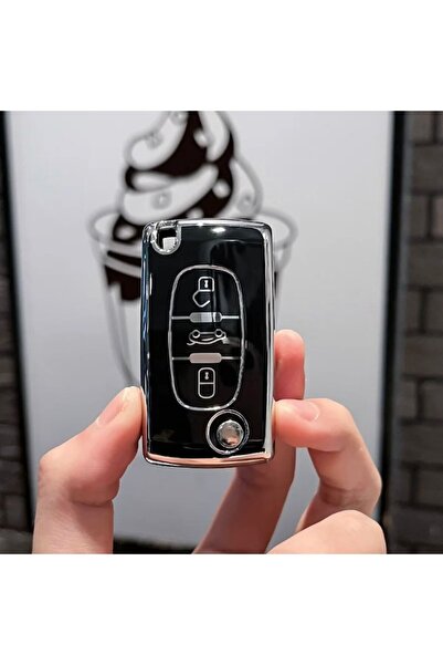 MAF Husa Cheie Peugeot, Citroen, 207, 307, 407, C2, C3, C4, C5, C6, C8, cu 3 Butoane, Negru