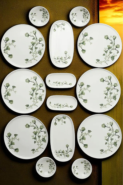 Home Verde 14 Parça Porselen 6 Kişilik Kahvaltı Takımı