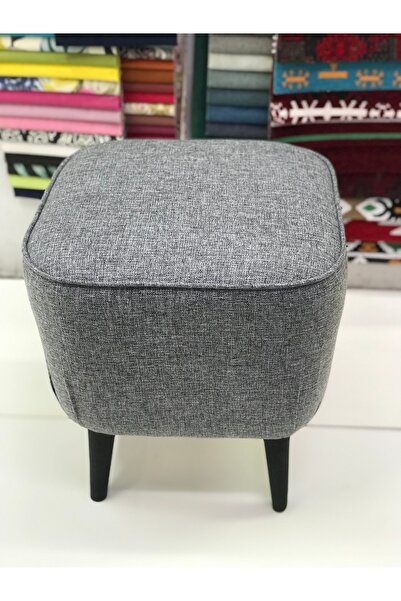 Lütfiye Gündoğan Puf ayak uzatmalık leke tutmaz keten gri yükseklik 40cm en 4...