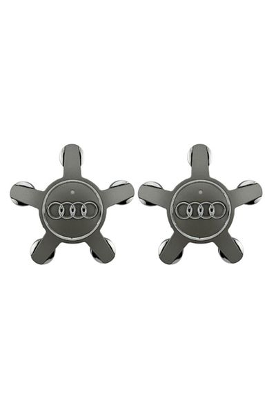 OEM Set 2 Audi Wheel Caps, Spider 135mm, Gray