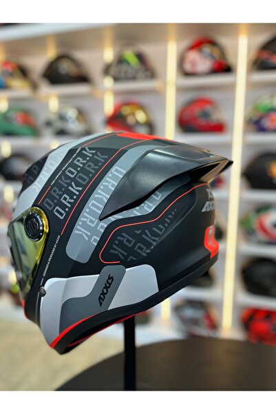 AXXIS MOTOMARİS Fenix Ork RED (ŞEFFAF VİZÖR)
