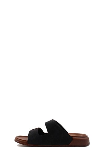 Ayakkabıhane Black Thermo Sole Men's Flat Slippers Ah1E00113154306