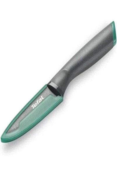 TEFAL Fresh Kitchen 9 cm Paring Knife With Cover, Grey/Green