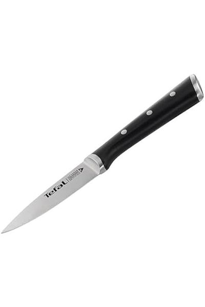 TEFAL Ice Force 9Cm Paring Knife, Black, Stainless Steel, K2320514, Silver/Black