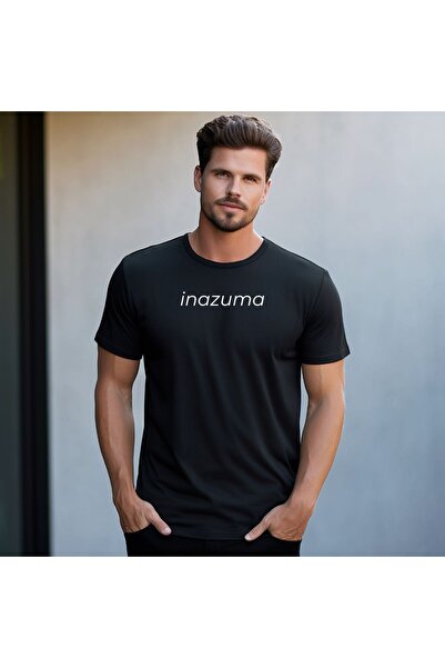 İnazuma Outdoors تيشيرت أسود مطبوع عليه صورة إينازوما، مقاس كبير للجنسين، بيا...