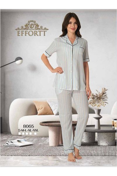 EM&FA TEKSTİL Striped Cotton Pajama Set
