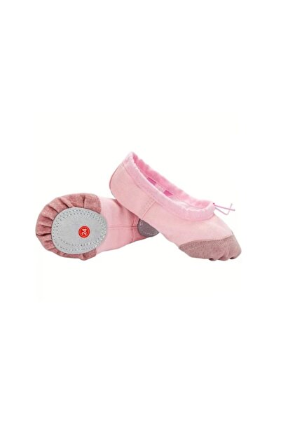 OEM Children's ballet slippers, cotton and leather, pink, size 27