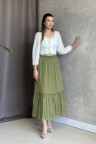 Poliyance İlay Rozerin White Crop Blouse