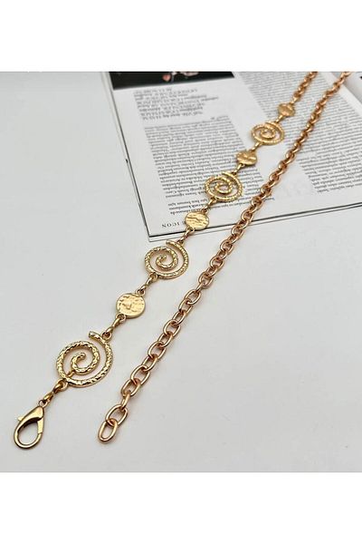 Lydie's Round Patterned Chain Belt Women