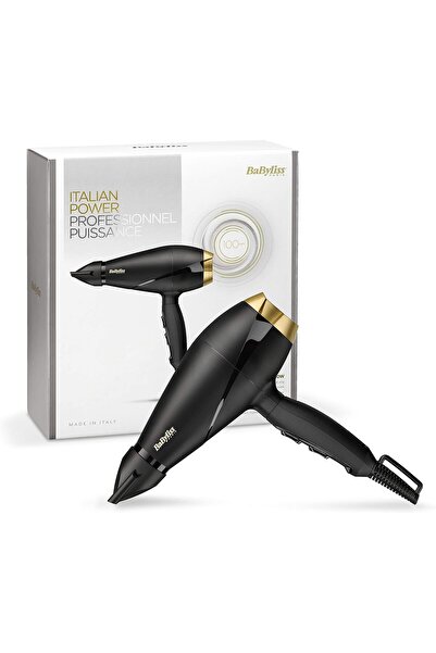 BABYLİSS AC Hair Dryer 2000W Slim Concentrator Nozzle, Black & Gold - 6704Sde
