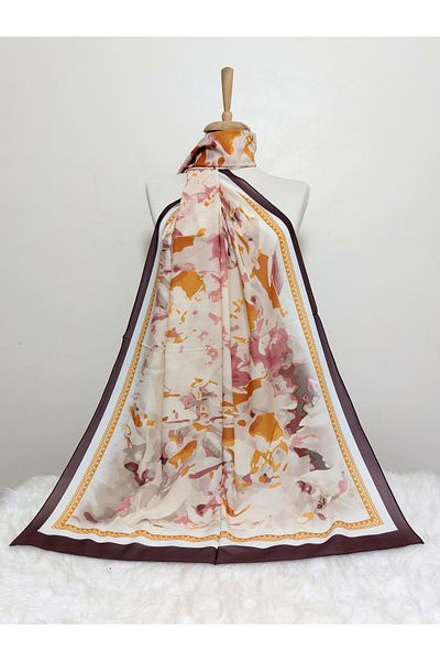 REMOMODA Patterned Watercolor Model Shawl Italian Cotton Flexible Soft Shawl High Quality