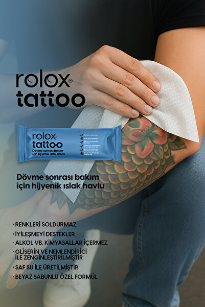 Rolox Tattoo - 50 Paket - Dövme Sonrası Bakım İçin Hijyenik Islak Havlu
