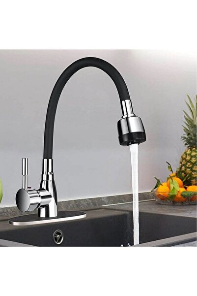 Nar Mix Kuğu Mutfak Evye Bataryası Oynar Spiral Hortumlu Musluk Sıcak Soğuk Girişli - 2 YIL Garantili