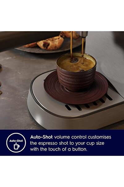 Electrolux Pump Espresso Coffee Machine with Touch Screen Control, Thermoblock Heating System, 15 Ba